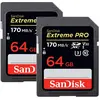 Paquet De Deux Carte mémoire SDXC SanDisk Extreme PRO 64 Go jusqu'à 20...
