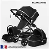 BAZARLAND30.Poussette 3 en 1 Bébé Combinée Siège-Auto Nacelle Réversib...