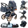 Poussette 3 en 1 Bébé Combinée Siège-Auto Nacelle Trio Réversible Régl...