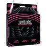 Ernie Ball Câble enroulé pour instrument, connecteur droit, 9,1 m, noir