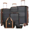 Kono Lot de 4 Valises (55/65/74cm) et Vanity Case+Pliable Sac de Voyag...