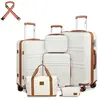 Kono Lot de 4 Valises (55/65/74cm) et Vanity Case + Pliable Sac de Voy...
