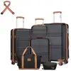 Kono Lot de 4 Valises (55/65/74cm) et Vanity Case + Pliable Sac de Voy...