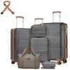 Kono Lot de 4 Valises (55/65/74cm) et Vanity Case + Pliable Sac de Voy...
