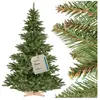FAIRYTREES 220cm Sapin de Noël artificiel Nordmann - socle en bois - d...