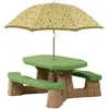 Naturally Playful Table Picnic Enfant en Marron / vert avec Parasol Ba...