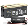 Batterie Lithium LiFePO4 12V 200Ah Plus + 14,6V 20A Chargeur de Batter...