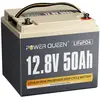 PowerQueen Batterie Lithium 12V 50Ah  LiFePO4 640Wh 4000+ Cycles pour Marine, Moteur hors-bord électrique Système solaire