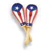 LP Latin Percussion Salsa Paire de Maracas en cuir Motif Puerto Rican Flag
