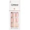 Panneaux Ongles Artificiels KISS KIM016 + Colle + 30 pièces Beiges et Paillettes - S - Court