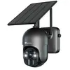 Ctronics 2.5K 4MP Caméra Surveillance WiFi Solaire Extérieur, PTZ Camé...