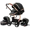 Poussette Combinée 3 en 1 - MARQUE - Modèle - Noir - 4 roues - Pliable...