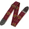 Levys Leathers M8HTV-021 sangle de guitare tissée avec motifs - rouge vintage