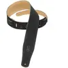 Levy's MS26-BLK Sangle de Guitare Suede Leather Suede Backing 2 1/2" - Black