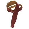 Levy's Sangles pour guitares et basses Sangle daim, surpiquÈe Burgundy