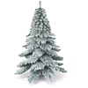 COSTWAY Arbre de Noël Artificiel à Flocons de Neige 180cm avec Charnières,Support Métallique Pliable Non Lumineux Décoration de