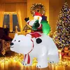 COSTWAY 2M Père Noël Gonflable sur l'Ours Polaire Blanc Tête Oscillant...