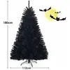 Giantex Sapin de noël artificiel 1036 branches halloween noir 180cm