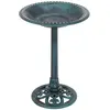 Giantex Mangeoire a Oiseaux sur Pied pour Attire Plus d'oiseaux Bain d'oiseaux avec Une Plateau de Diametre 50cm, Hauteur 76CM, Design Antique (Vert fonce)