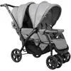 GOPLUS Poussette Double pour Bébé-Poussette 2 Places Pliable-DossierAuventPoi Réglable-123x59x102CMGri