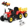Tracteur Électrique Enfant 12V 7Ah- GOPLUS - avec Télécommande et Remo...