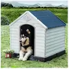 COSTWAY Niche pour Chien Extérieure 87,7x78,5x81,5CM avec Toit Bleu+Bl...