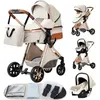 YAZOCO - Poussette 3 en 1 Bébé Poussette Combinée Siège-Auto Nacelle T...
