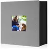 BIGILANTUH Album Photo 10x15 600 Pochette, Grand Format Lin Tissu Album pour Horizontal Vertical Photos (Gris foncé)