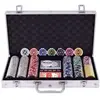 Costway Mallette Coffret De Poker Professionnelle 300 Jetons 2 Jeux De Cartes, 5 Dés,1 Boutons, Tapis En Feutre Etui En Aluminium