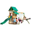 BACKYARD DISCOVERY Aire de jeux en bois avec toboggan et balançoires - Belmont