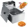 Friteuse électrique en acier inoxydable 6L avec panier pour prise comm...