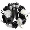 Couronne de Vigne Rose Crâne d'Halloween FONGWAN Guirlande Fleurs Arti...
