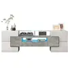 MERAX Meuble tv,banc tv bas à poser 145cm en panneaux de particules av...