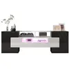 MERAX Meuble tv noir 145 cm led mdf noir Taille unique