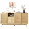 MERAX Buffet en mdf et panneaux de particules avec 3 portes coulissant...