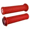 Poignées ODI Vans V2.1 Lock-On Rouges avec Colliers Coordonnés 135mm BMX/MTB