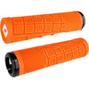 Poignées Odi Reflex XL V2.1 Lock-On Orange avec Colliers Noirs, 135 mm - Idéales pour BMX et MTB