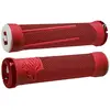 Poignées MTB ODI AG2 Signature Lock-On 2.1 Rouge Feu avec Colliers Rouges 135mm