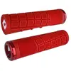 Poignées Odi Grips Reflex V2.1 Lock-On Rouges avec Colliers Rouges 135mm BMX MTB
