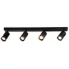 Plafonnier 4 Spots Orientables Noir pour Ampoule GU10 - SILAMP