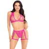 Leg Avenue - Ensemble Dentelle avec Jarretelles - Rose