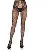 Leg Avenue - Collant Résille Entrejambe Ouvert - Noir