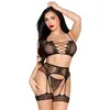Leg Avenue   Bra Appliqué, String Perles & Harnais   Noir