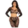 Leg Avenue - Crop Top & Leggings Sans Pied - Noir