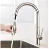 AURALUM MAX Robinet de Cuisine en Inox avec Douchette Extractible - Mitigeur Cuisine Col de cygne Rotatif à 360° - 2 Fonctions Jet