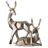 Noël Décoration 2Pcs Résine de Cerf Statue Moderne sculpture maison bu...