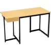 COSTWAY Bureau d'Ordinateur Industriel, avec Tiroir, Elégant, 120 x 55 x 75 cm (Naturel)