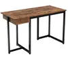 COSTWAY Bureau d'Ordinateur Industriel, avec Tiroir, 120 x 55 x 75 cm (Marron Rustique)