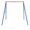 COSTWAY Portique de Balançoire Enfants en Forme de A Charge 200KG avec 2 Méthodes de Fixation Piquets d'Ancrage 194x180x180cm Rouge
