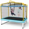 COSTWAY Trampoline pour Enfants Rectangulaire 190 x 124 cm 3 en 1 avec...